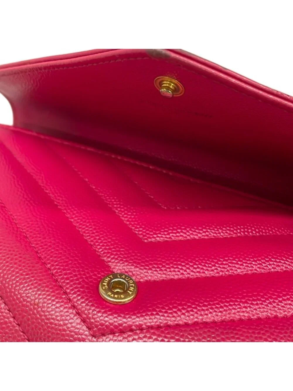 Saint Laurent Paris Wallet Monogram Large Flap Pink Zip Around Leather - Picture 11 of 15